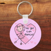 この女の子はTシャツとギフトが踊れる キーホルダー (正面)