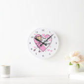 この女の子はTシャツとギフトが踊れる ラウンド壁時計 (ホーム)