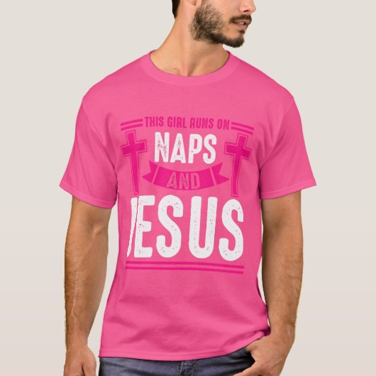 この女の子オン走昼寝イエス Tシャツ (正面)