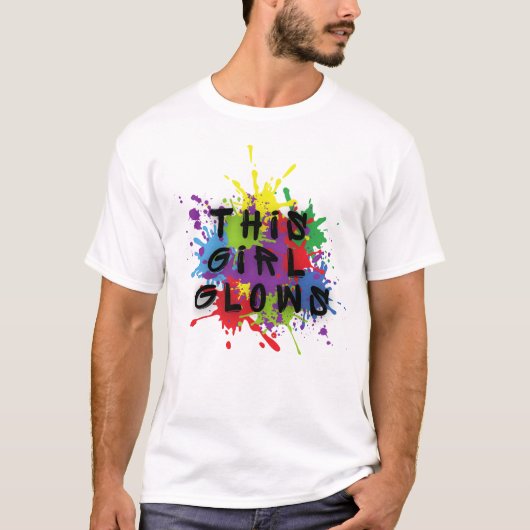 この女の子グロー子供へ絞り染めブライトカラー80' Tシャツ (正面)