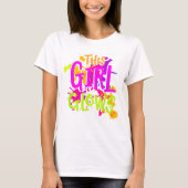 この女の子グロー衣装80sグローハローウィンパーティ tシャツ (正面)