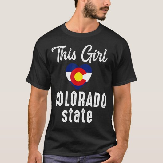 この女の子ラブコロラド州デンバーマップフラグ Tシャツ (正面)