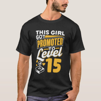 この女の子得はレベル15かわいい女の子バットに昇進 Tシャツ
