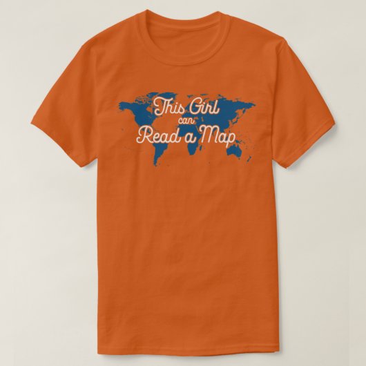 この女の子読はできる強い女の子のための地図ができる Tシャツ (デザイン正面)