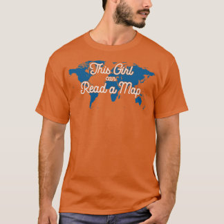 この女の子読はできる強い女の子のための地図ができる Tシャツ