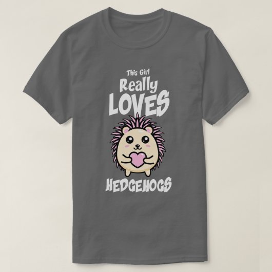 この女の子、本当にハリネズミが大好き Tシャツ (デザイン正面)