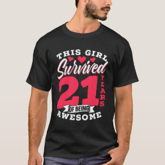 この女の生き延び子は21年のパーティー素晴らし Tシャツ