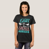 この女の走子はイエスと馬の馬好きJes Tシャツ (正面フル)