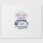 この女の走子はコーヒーとクリスマス応援 ラッピングペーパー (フラット)