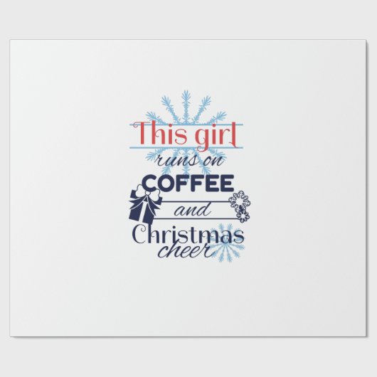 この女の走子はコーヒーとクリスマス応援 ラッピングペーパー (フラット)