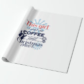この女の走子はコーヒーとクリスマス応援 ラッピングペーパー (アンロールド)