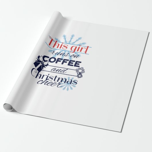 この女の走子はコーヒーとクリスマス応援 ラッピングペーパー (アンロールド)