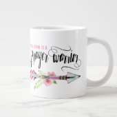 この女は祈りの言葉戦士マグ ジャンボコーヒーマグカップ (右)