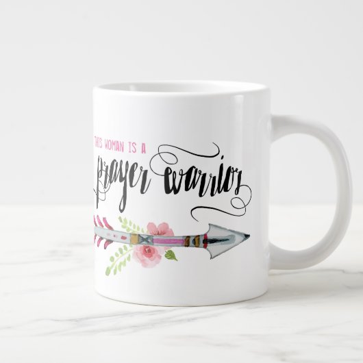 この女は祈りの言葉戦士マグ ジャンボコーヒーマグカップ (右)