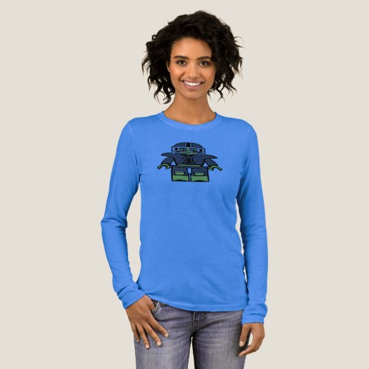 この女子ロングスリーブサッカーティーのために建てられた トライブレンドTシャツ (正面全体)