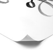 この女得の子の白黒タイポグラフィプリント ポスター (角)