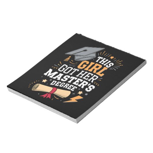 この女得の子は修士号を取得 ノートパッド (回転)
