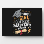 この女得の子は修士号を取得 フォトプラーク (正面)