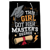 この女得の子は修士号を取得 ミディアムペーパーバッグ (正面)