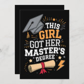 この女得の子は修士号を取得 招待状 (正面/裏面)