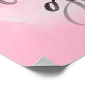 この女得の子ピンクタイポグラフィアートプリント ポスター (角)