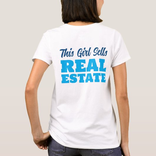 この女性が不動産を販売しています Tシャツ (裏面)
