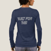 この女性の胸の長離れさに対して構築=袖T型 トライブレンドＴシャツ (背面)