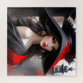 この女性は素晴らしい顔だ。彼女は白人だ ジグソーパズル (横)