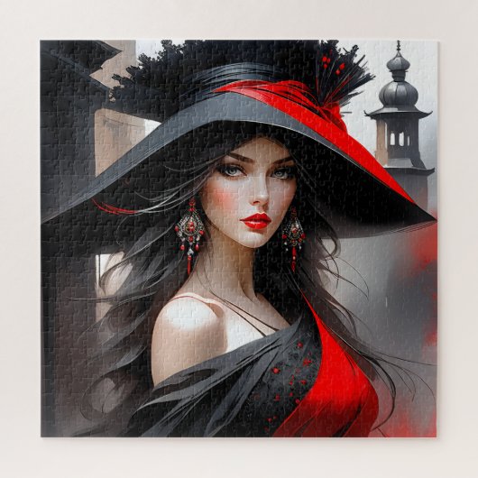 この女性は素晴らしい顔だ。彼女は白人だ ジグソーパズル (縦)