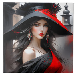 この女性は素晴らしい顔だ。彼女は白人だ タイル