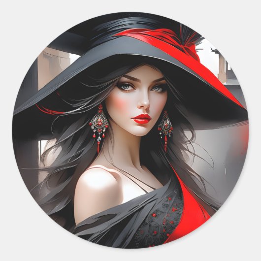 この女性は素晴らしい顔だ。彼女は白人だ ラウンドシール (正面)