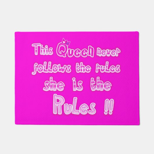 この女王は決して後を追ダークピンクの規則を持たない ドアマット (正面)