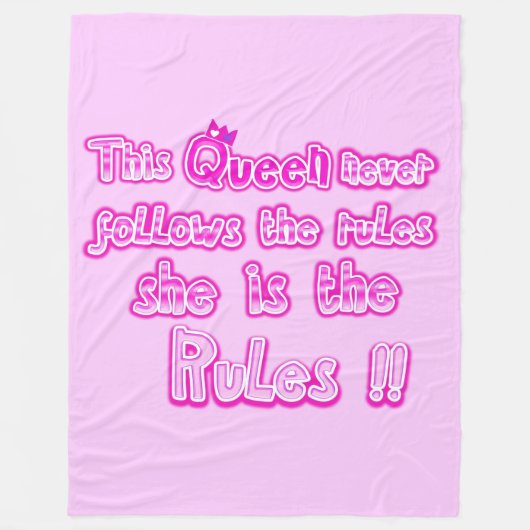 この女王は決して後を追ルールのベビーピンク フリースブランケット (正面)