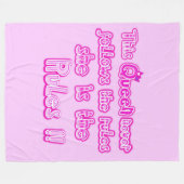 この女王は決して後を追ルールのベビーピンク フリースブランケット (正面(横))