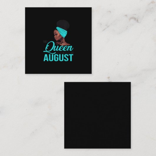 この女王は生まれ黒の誕生日威厳があるだった スクエア名刺 (正面/裏面)