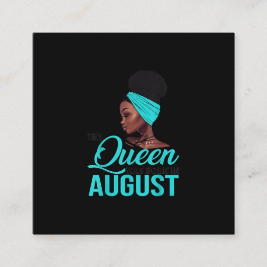 この女王は生まれ黒の誕生日威厳があるだった スクエア名刺 (正面)