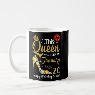 この女王は生まれ1月20日ハッピーバースデー コーヒーマグカップ