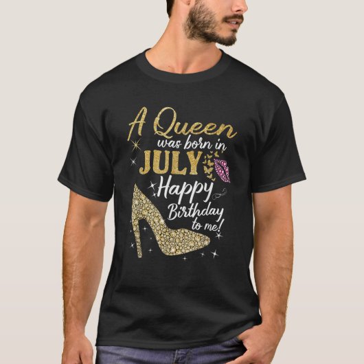 この女王は生まれ7月に女王おもしろいが1人生まれいた Tシャツ (正面)