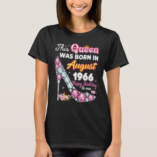 この女王は1966生まれ年にハッ威厳があるピー56th Birtにあった Tシャツ (正面)
