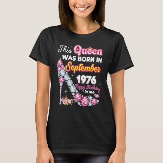 この女王は1976年9月に幸福46位だった Tシャツ (正面)