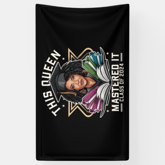 この女王は2024年卒業のクラスをマスター 横断幕 (縦)