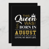 この女王は8月に生まれた誕生日プレゼント 招待状 (正面/裏面)
