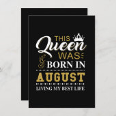 この女王は8月に生まれた 誕生日プレゼント 招待状 (正面/裏面)