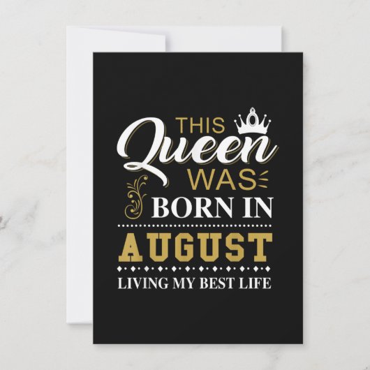 この女王は8月に生まれた 誕生日プレゼント 招待状 (正面)