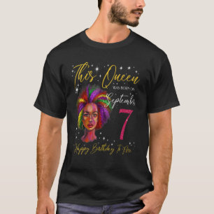 この女王は9月7日に生まれた 黒人女性 Tシャツ