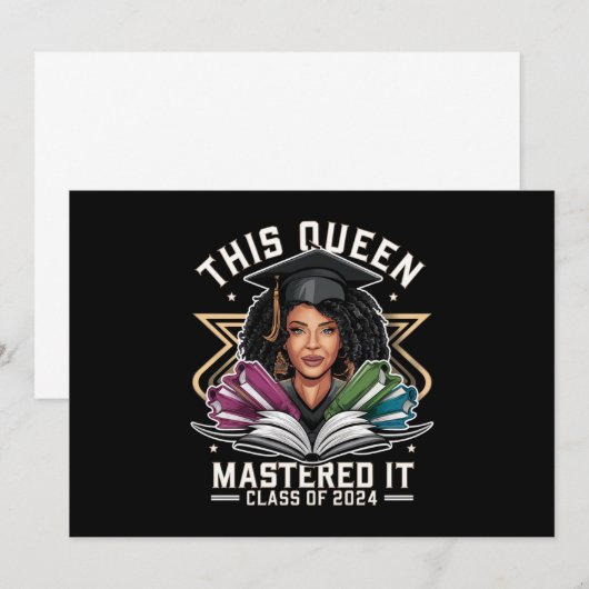 この女王様、見事にやり遂げた！2024年度卒業式 招待状 (正面/裏面)