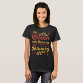 この女王生まれは1月20日ハッピーバースデー Tシャツ (正面フル)