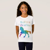 この女走の子はグリッターと馬 Tシャツ (正面フル)