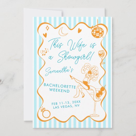 この妻はショーガールバチェロレッテの旅程 招待状 (正面)