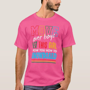 この娘にスノーボードのやり方を教えてもらおう 面白い雪 Tシャツ